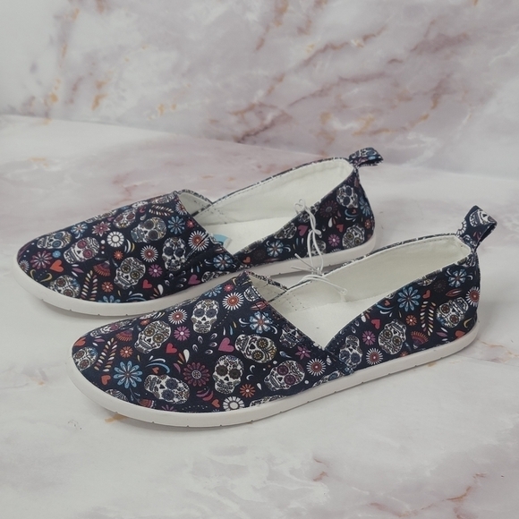 REPORT day of the dead (dias de los muertos) slip on casual flat shoes size 6 - Picture 3 of 12